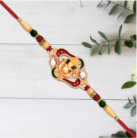Ganpati Bappa Rakhi – Traditional Designer Rakhi for Brother
