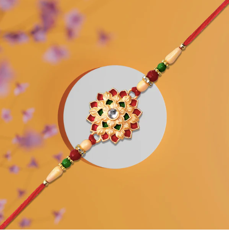 Flower Design Rakhi – Elegant Floral Designer Rakhi for Brother