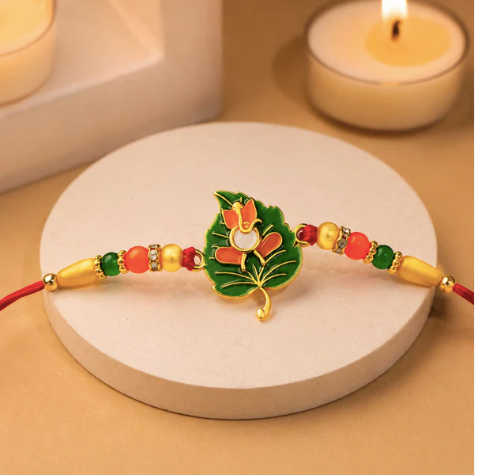 Tulsi Leaf Rakhi – Spiritual Designer Rakhi for Brother