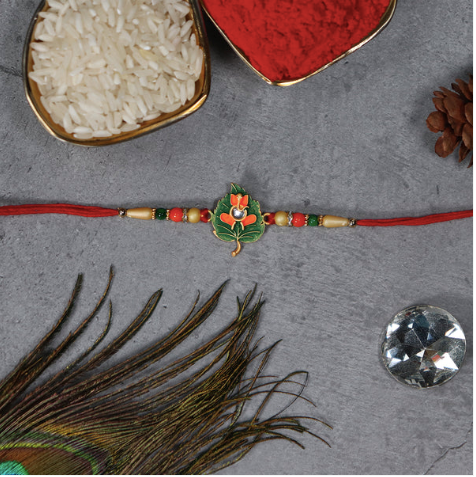 Tulsi Leaf Rakhi – Spiritual Designer Rakhi for Brother