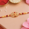 Om Kundan Rakhi with Pearl Beads – Premium Designer Rakhi for Brother