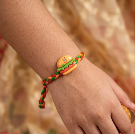 Burger Charm Rakhi – Cute Designer Burger Rakhi for Brother