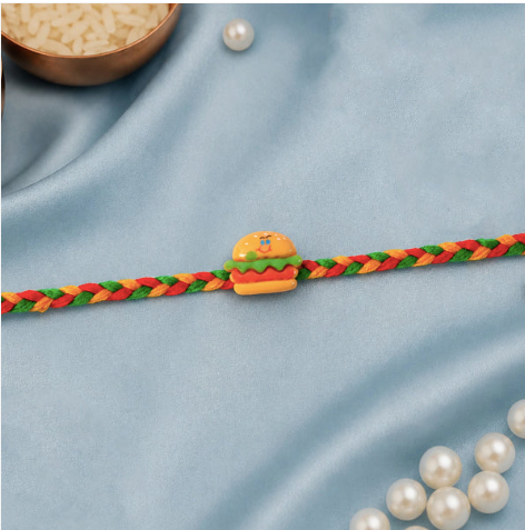 Burger Charm Rakhi – Cute Designer Burger Rakhi for Brother