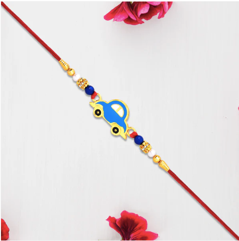 Car Design Kids Rakhi – Cute Cartoon Car Rakhi for Little Brother