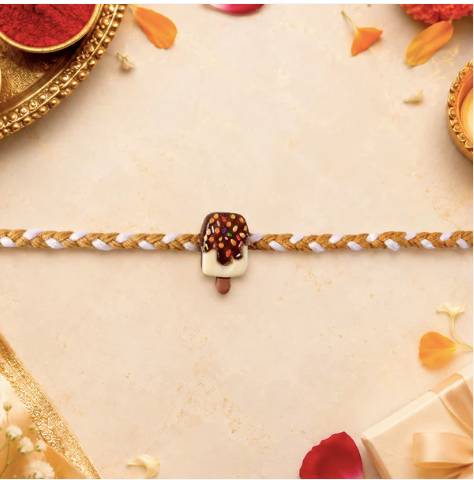 Chocolate Ice Cream Rakhi – Cute Ice Cream Bar Designer Rakhi for Brother