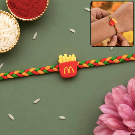French Fries Charm Rakhi – Cute Designer Fries Rakhi for Brother