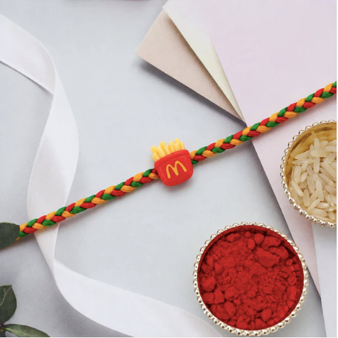 French Fries Charm Rakhi – Cute Designer Fries Rakhi for Brother