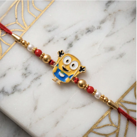 Cartoon Character Rakhi – Cute Designer Beaded Rakhi with Soft Thread for Brother