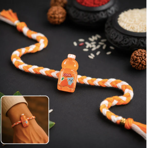 Fancy Drink Bottle Charm Rakhi – Cute Designer Bottle Rakhi for Brother