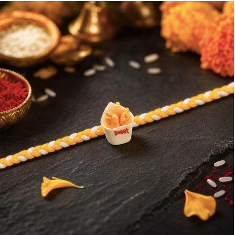 Sweet Fries Cup Designer Rakhi – Cute Fancy Dori Rakhi for Brother