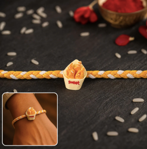 Sweet Fries Cup Designer Rakhi – Cute Fancy Dori Rakhi for Brother