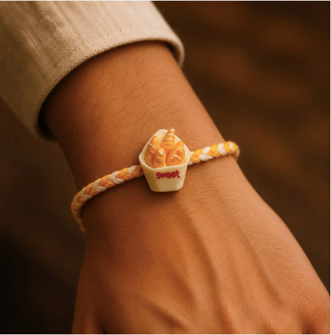 Sweet Fries Cup Designer Rakhi – Cute Fancy Dori Rakhi for Brother