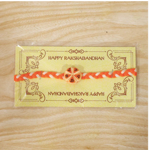 Orange Slice Charm Designer Rakhi – Cute Fancy Dori Rakhi for Brother