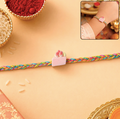 Strawberry Cake Charm Designer Rakhi – Cute Fancy Dori Rakhi for Brother