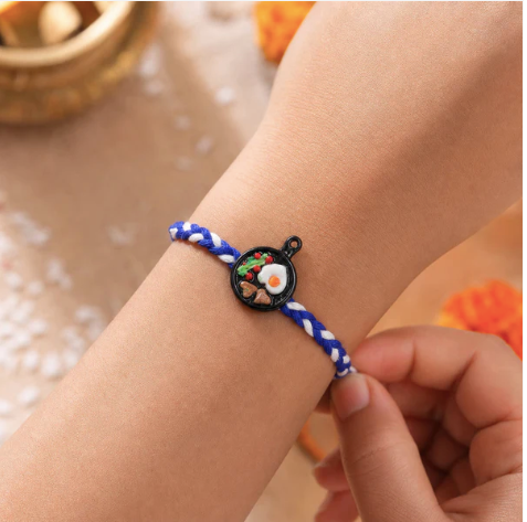 Mini Frying Pan Designer Rakhi – Cute Fancy Dori Rakhi for Brother