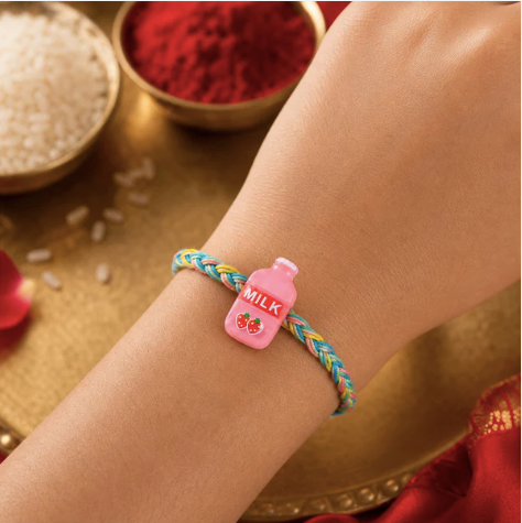 Milk Bottle Designer Rakhi – Cute Fancy Dori Rakhi for Brother
