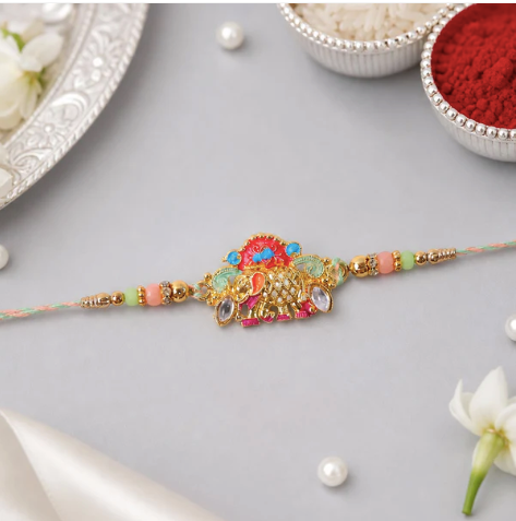 Colorful Elephant Beaded Rakhi – Cute Designer Rakhi for Brother