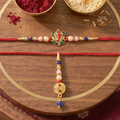 Premium Floral Peacock Bhabhi Lumba Rakhi – Handcrafted Pastel Bead Designer Rakhi for Raksha Bandhan