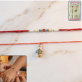 Premium Minimal Bead Bhabhi Lumba Rakhi – Elegant Handcrafted Designer Rakhi with Traditional Latkan