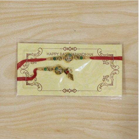 Premium Peacock Charm Bhabhi Lumba Rakhi – Handcrafted Designer Rakhi with Colorful Beads & Traditional Peacock Motif