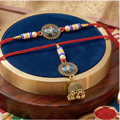 Oxidised Bhabhi Rakhi – Traditional Beaded Rakhi for Sister-in-Law