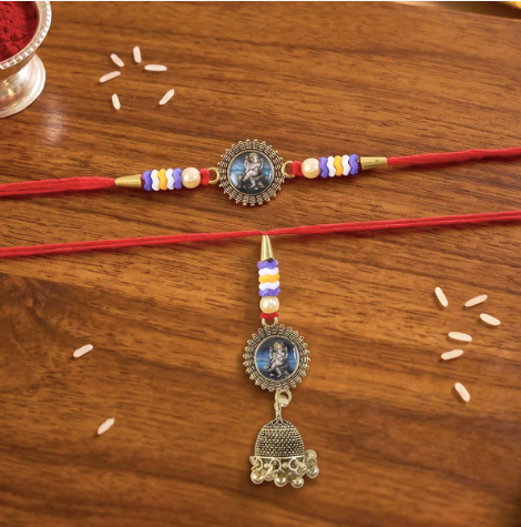 Oxidised Bhabhi Rakhi – Traditional Beaded Rakhi for Sister-in-Law