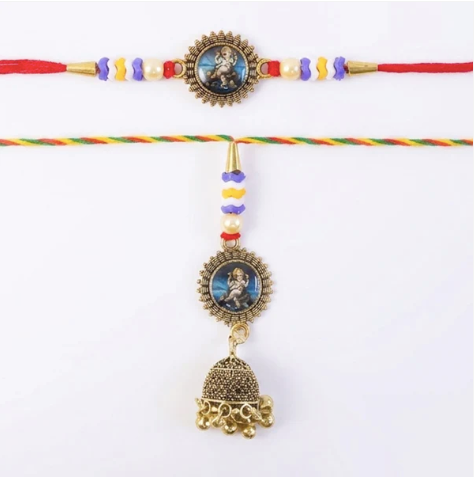 Oxidised Bhabhi Rakhi – Traditional Beaded Rakhi for Sister-in-Law