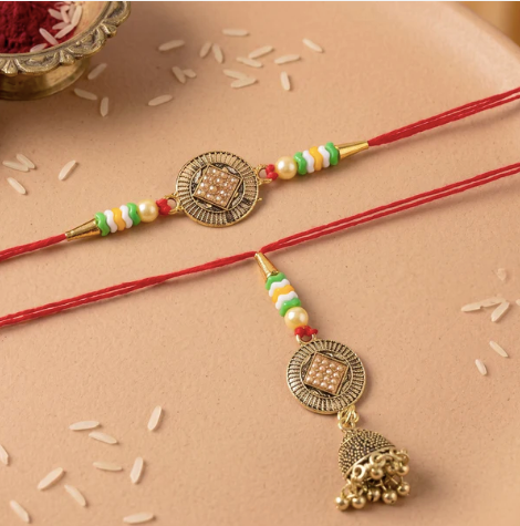 Premium Lumba Bhabhi Rakhi – Traditional Beaded & Latkan Rakhi for Sister-in-Law