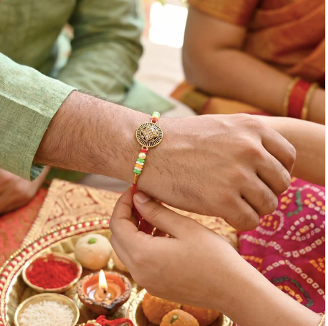 Premium Lumba Bhabhi Rakhi – Traditional Beaded & Latkan Rakhi for Sister-in-Law