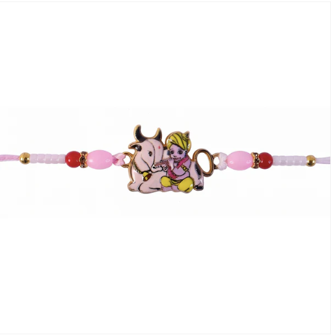 Krishna with Cow Designer Rakhi for Brother – Divine Traditional Rakhi for Raksha Bandhan