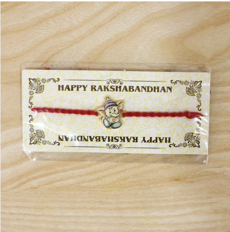 Ganesh Rakhi with Fancy Dori – Traditional Designer Rakhi for Brother