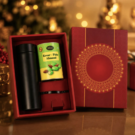 Personalized Premium Bracelet Rakhi Gift Hamper with Chocolates & Bottle for Brother
