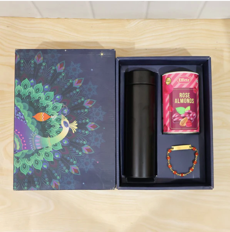 Personalized Bracelet Rakhi Gift Hamper with Chocolate & Bottle for Brother