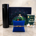 Personalized Golden Bracelet Rakhi Gift Hamper with Chocolate & Bottle for Brother