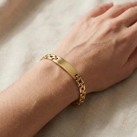 Personalized Golden Bracelet Rakhi Gift Hamper with Chocolate & Reusable Bottle for Brother