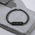 Personalized Black Bracelet for Men – Custom Engraved Premium Wrist Bracelet