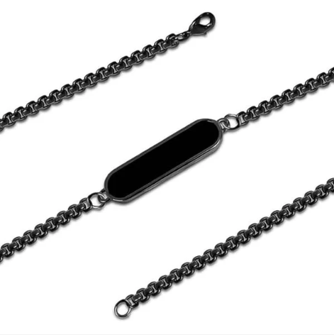 Personalized Black Bracelet for Men – Custom Engraved Premium Wrist Bracelet