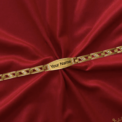 Custom Name Bracelet – Personalized Gold-Plated Ethnic Engraved Bracelet