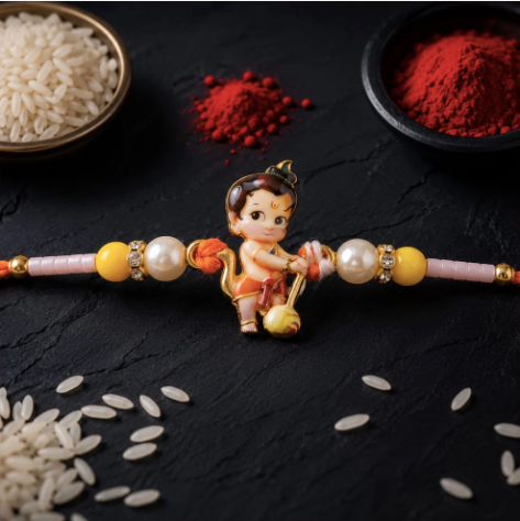 Premium Bal Hanuman Rakhi – Divine Designer Rakhi for Brother | Symbol of Strength, Courage & Protection | Raksha Bandhan Special