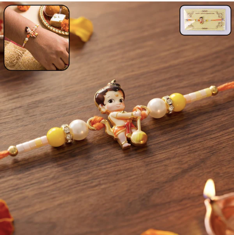 Premium Bal Hanuman Rakhi – Divine Designer Rakhi for Brother | Symbol of Strength, Courage & Protection | Raksha Bandhan Special