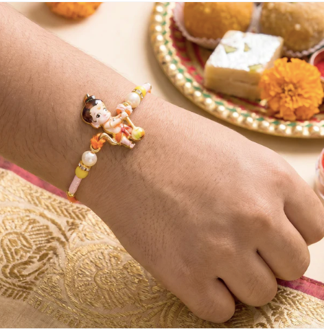 Premium Bal Hanuman Rakhi – Divine Designer Rakhi for Brother | Symbol of Strength, Courage & Protection | Raksha Bandhan Special