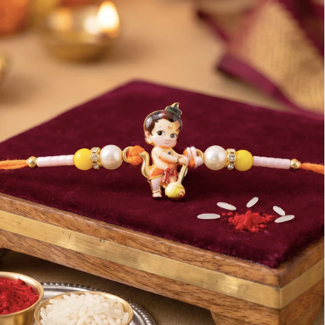 Premium Bal Hanuman Rakhi – Divine Designer Rakhi for Brother | Symbol of Strength, Courage & Protection | Raksha Bandhan Special
