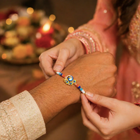 Premium Designer Peacock Rakhi – Traditional Colorful Beaded Rakhi for Brother | Elegant Raksha Bandhan Special