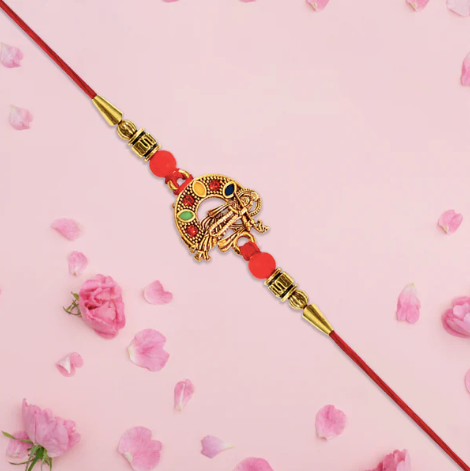 Premium Lord Krishna Rakhi – Divine Spiritual Rakhi for Brother | Traditional Designer Raksha Bandhan Thread
