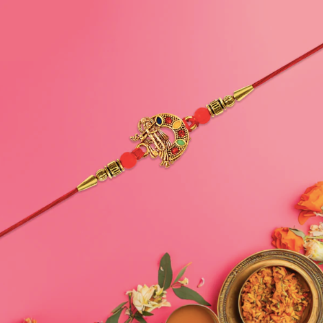 Premium Lord Krishna Rakhi – Divine Spiritual Rakhi for Brother | Traditional Designer Raksha Bandhan Thread