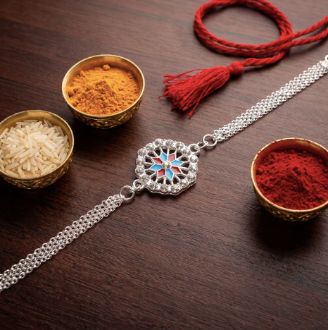Classic Crystal Rakhi for Brother – Premium Designer Stone Rakhi