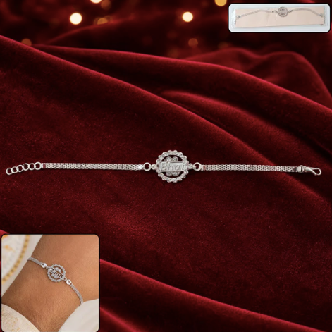Silver Bhai Chain Rakhi – Modern Designer Rakhi for Brother