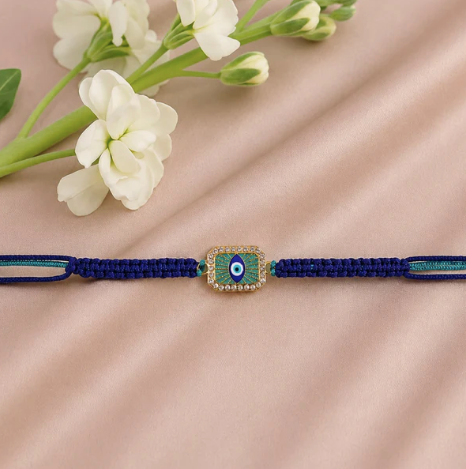 Evil Eye Rakhi for Brother – Protective Designer Rakhi with Colorful Thread