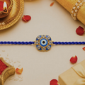 Blue Evil Eye Rakhi for Brother – Protective Designer Rakhi with Premium Thread