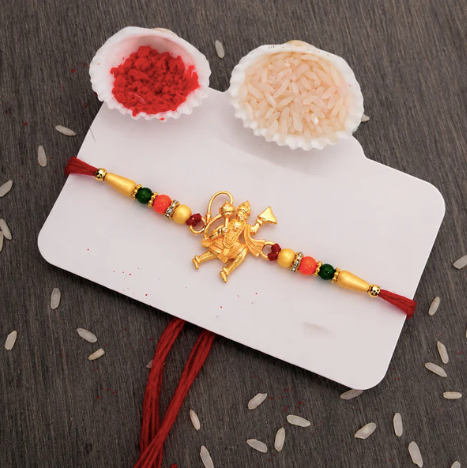 Hanuman Ji Rakhi for Brother – Dronagiri Mountain Designer Raksha Bandhan Thread